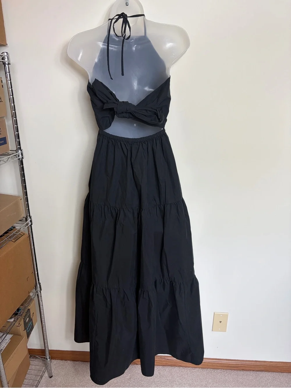 GAP Black Halter Tiered Maxi Dress - Picture 2 of 6